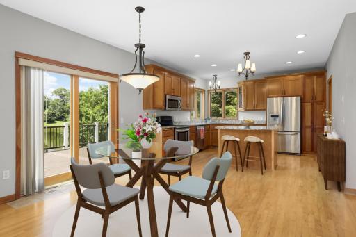 Virtually Staged Center Island Kitchen Offers 2 Informal Eating Areas