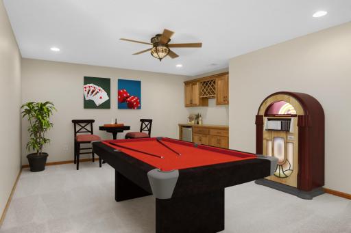 Virtually Staged-This Spacious Area Could Handle A Pool Table, Ping Pong Table, Game Table......
