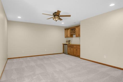 Another View. Dry Bar With Small Refrigerator Is In The Corner