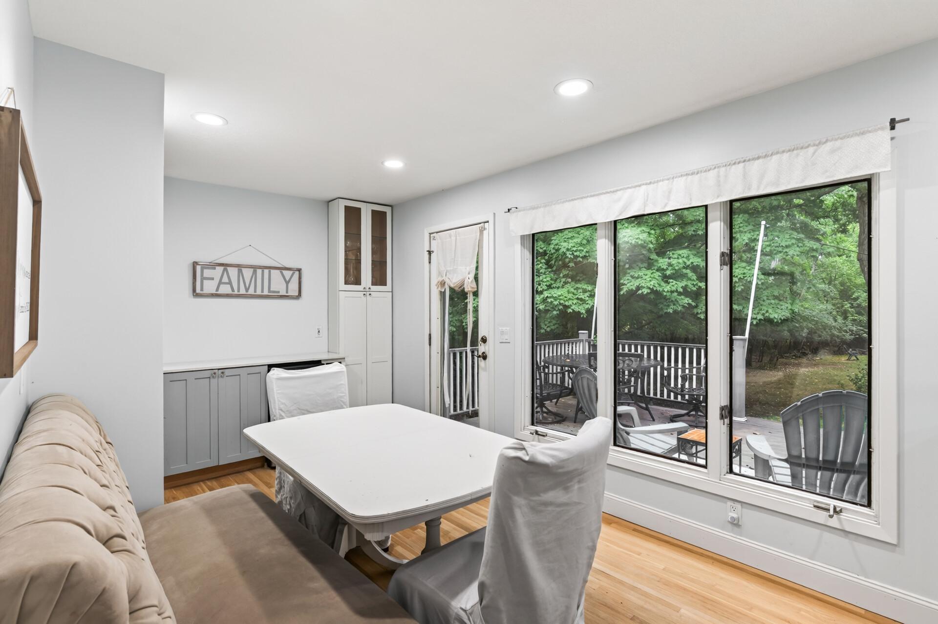Eat-in kitchen and easy access to the deck