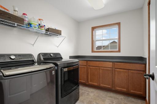 Large upper level laundry room