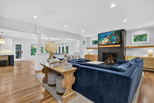 The Great Room features crown molding and is open to the Kitchen and Dining Room