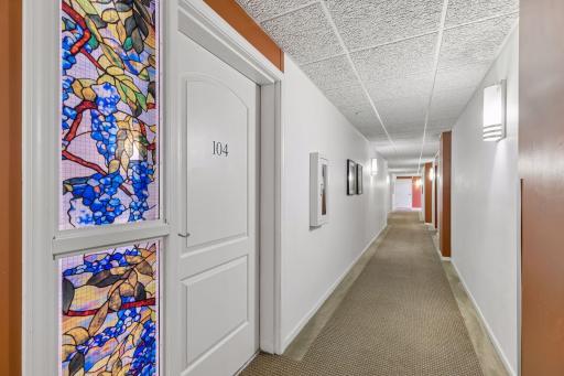 Welcome to your new front door! The view from the shared hallway - a clean & well maintained building.