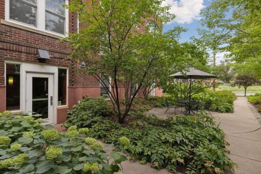 Exterior view of the 2nd entrance to Unit 104 - gorgeous courtyard!
