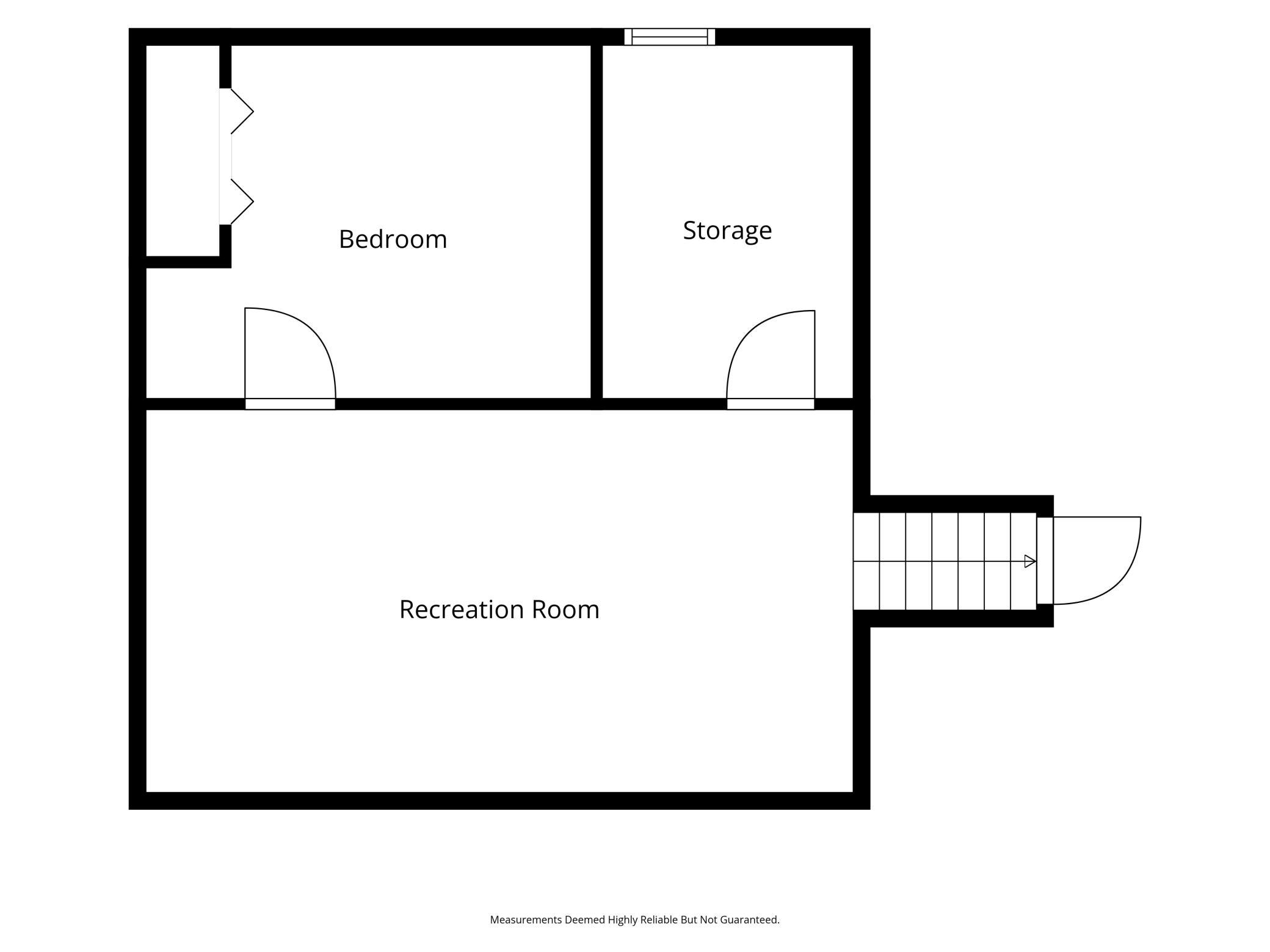 Floorplan - Basement level - Recreation room, bedroom 5 (non conforming) and storage