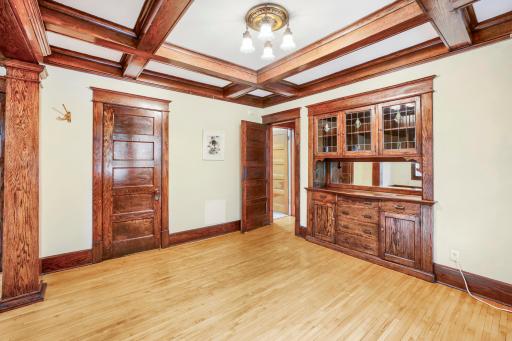 Gorgeous box beam ceilings and original woodwork