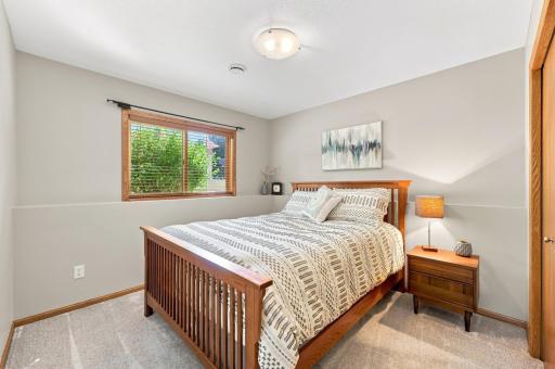 Lower level bedroom with natural lighting