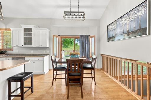 Bright dining area with direct access to the deck