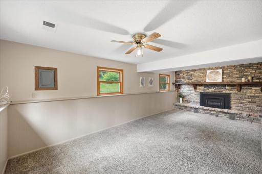 Bright basement with sunlight streaming in