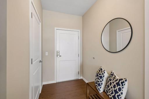 Spacious entrance with closet near the front door.