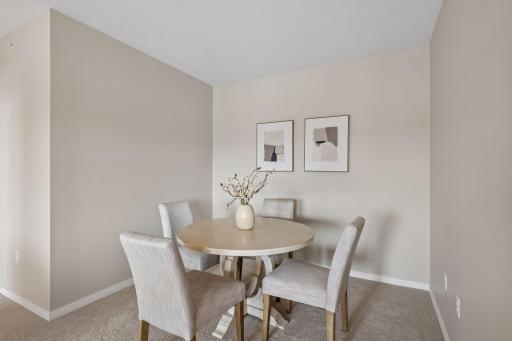 Dining space that could also be used as an office area.