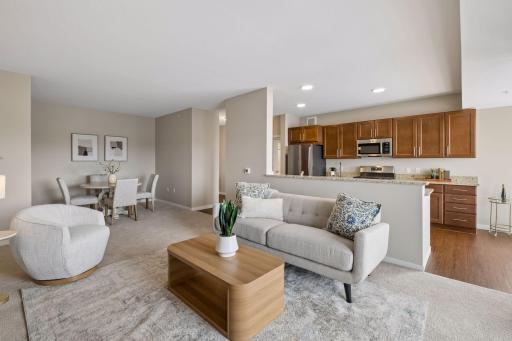 Alternate view of living room showcasing the open & fuctional floorplan.