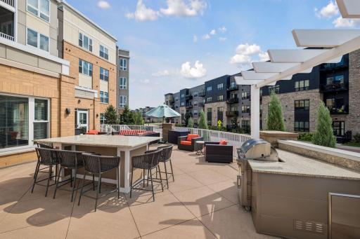 A shared grill and seating is available for all to use on this lovely terrace!