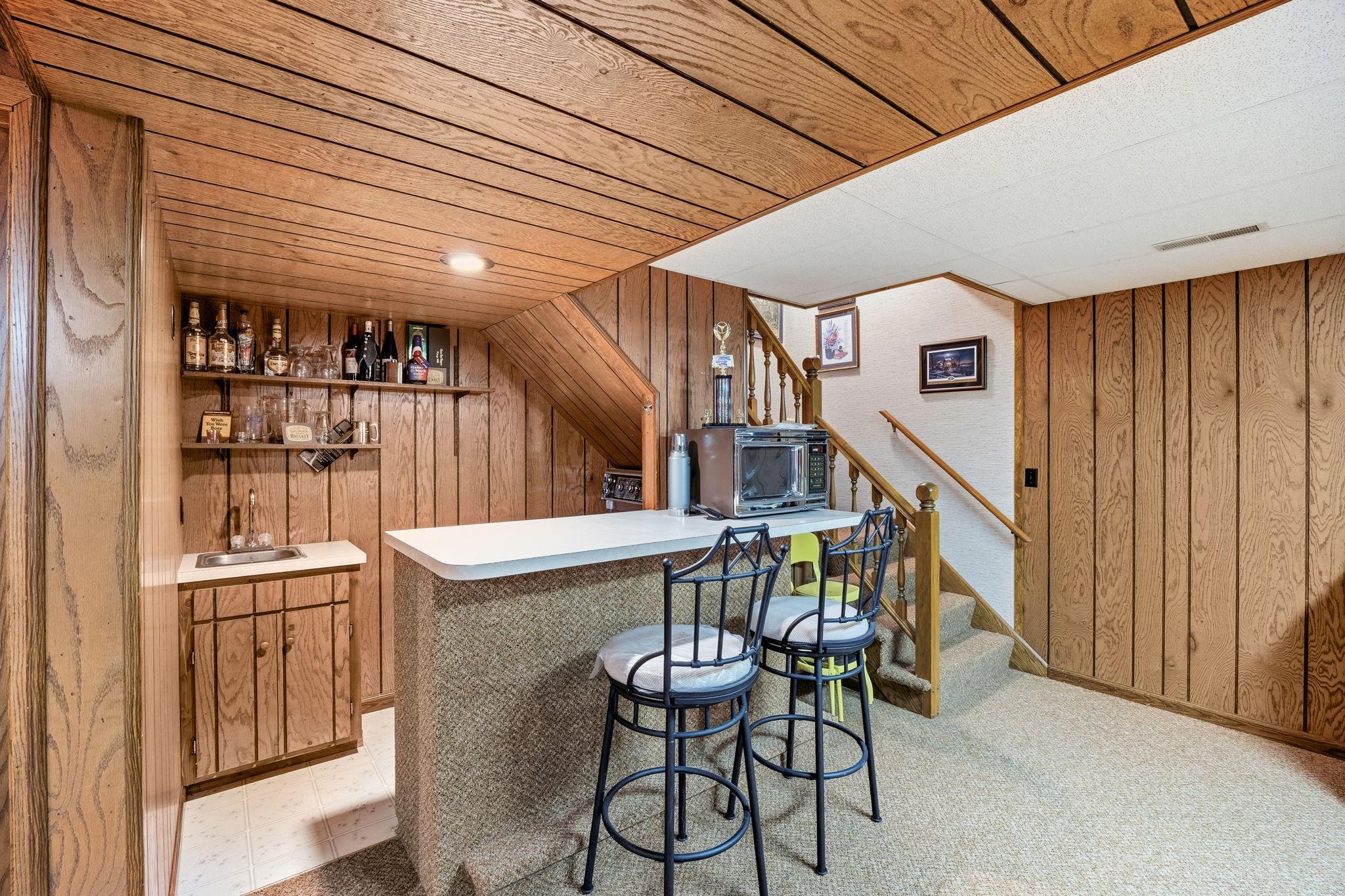 Lower level wet bar