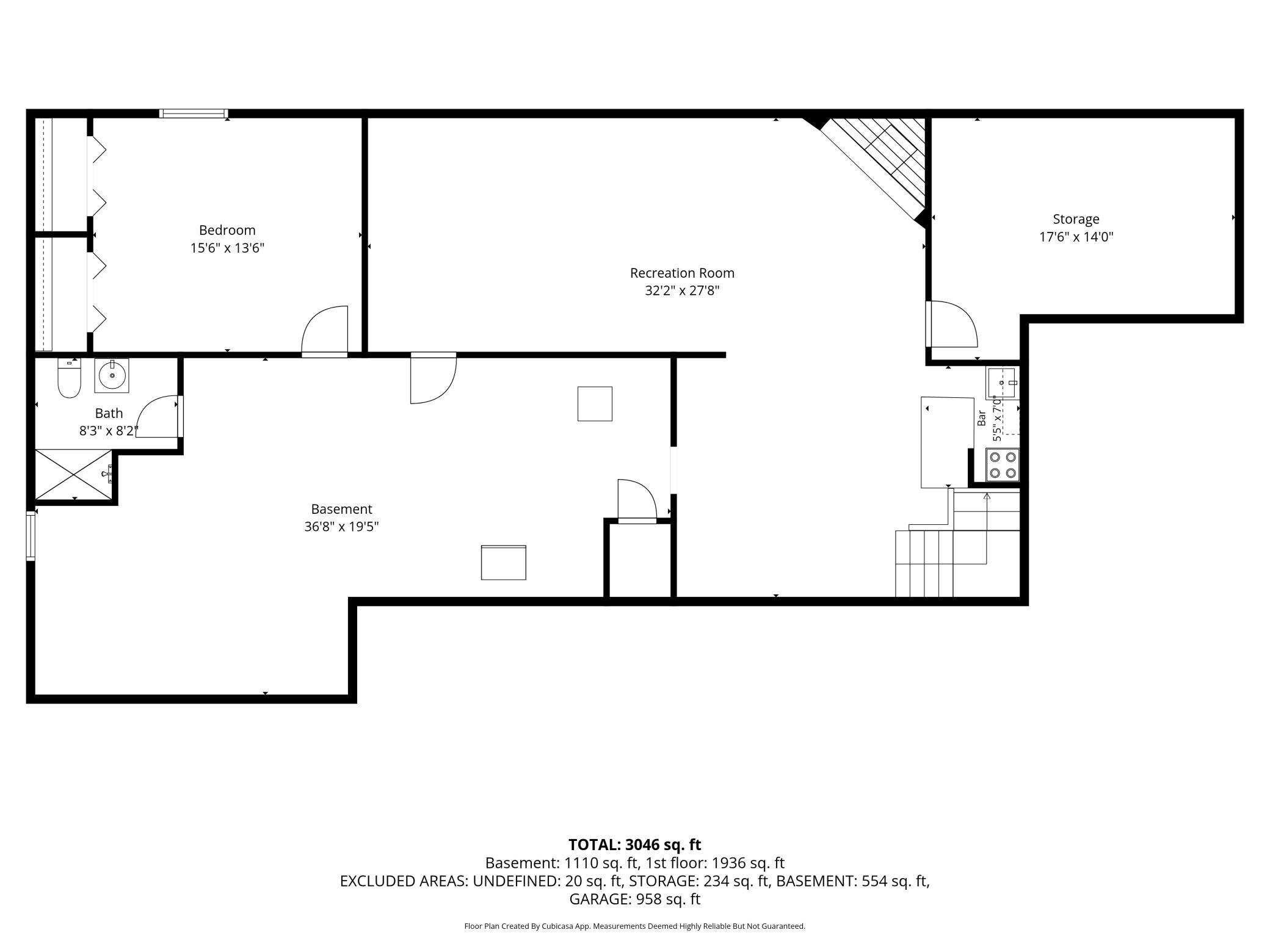 Lower level floor plan
