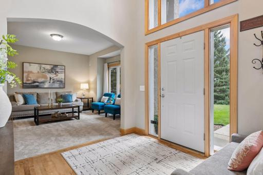 opens to the front living room with archway