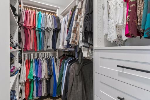 Custom built walk in closet