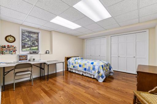 Lower level bedroom #3 with abundant closet space.