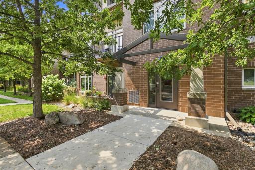 Secure entrance. Your interior door will be the first door on the right when you walk in