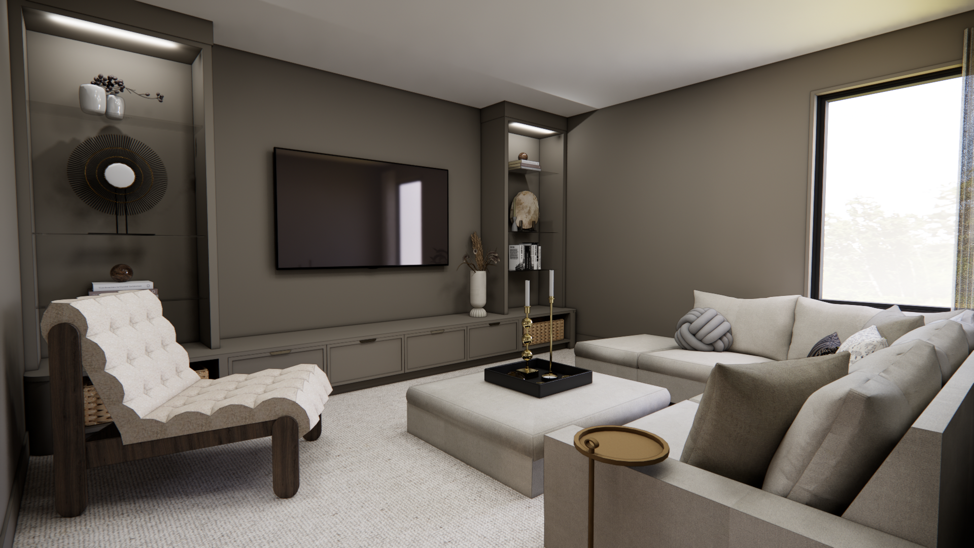 Settle in for movie nights in the dedicated media room, featuring a cozy atmosphere, built-in storage, and plenty of space to lounge.