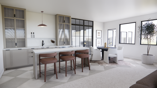 Entertain with ease at the lower-level bar, complete with generous counter seating, a built-in wine fridge, and direct access to the outdoor gathering space.