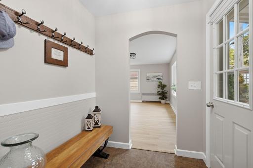 Come on in! A handy spot to hang your coat, drop your keys & kick off your shoes.