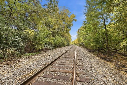 The rail line out back adds a little hometown charmâ& every December, the Holiday Train rolls right by!