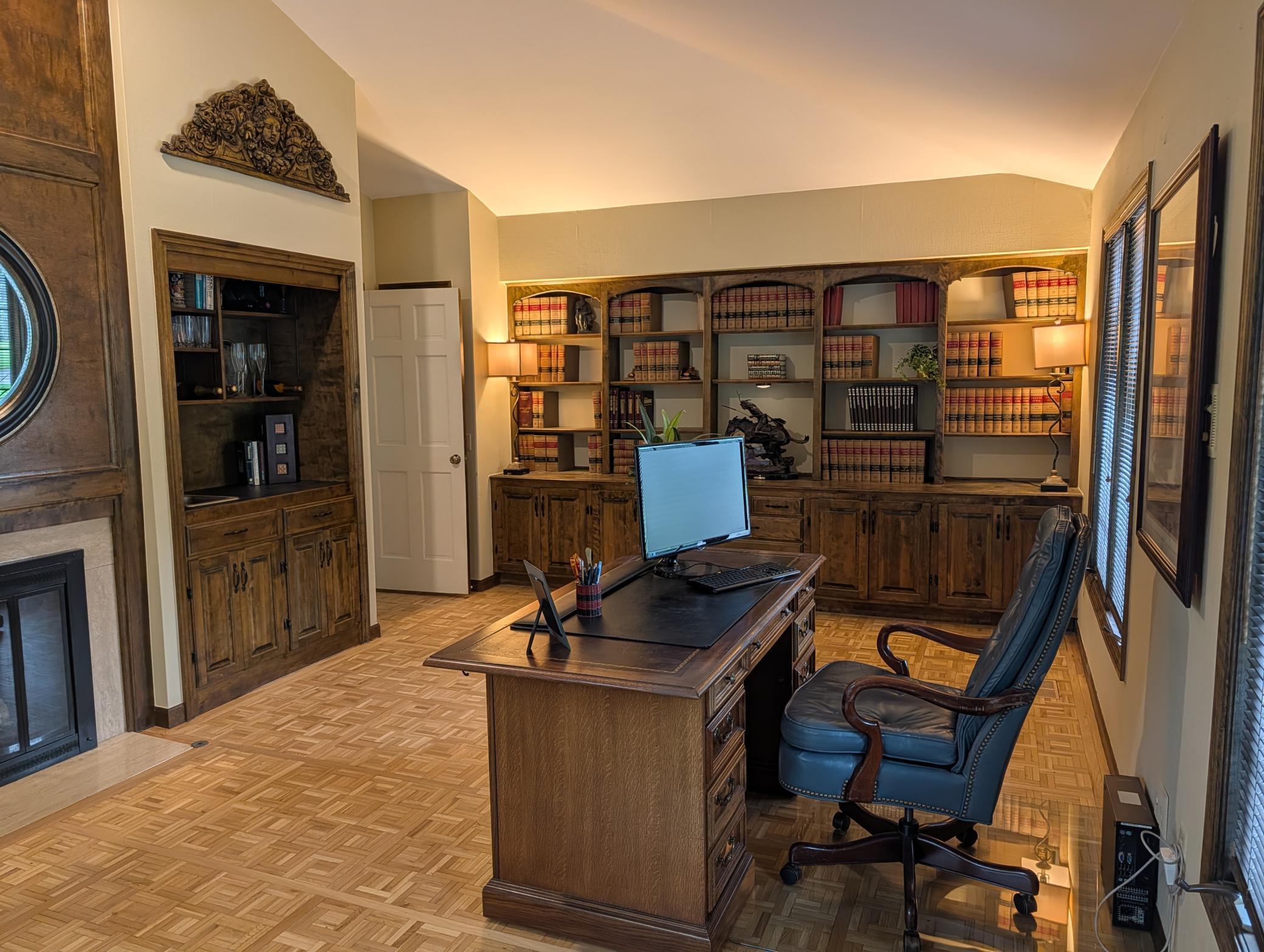 Custom book shelves and cabinetry