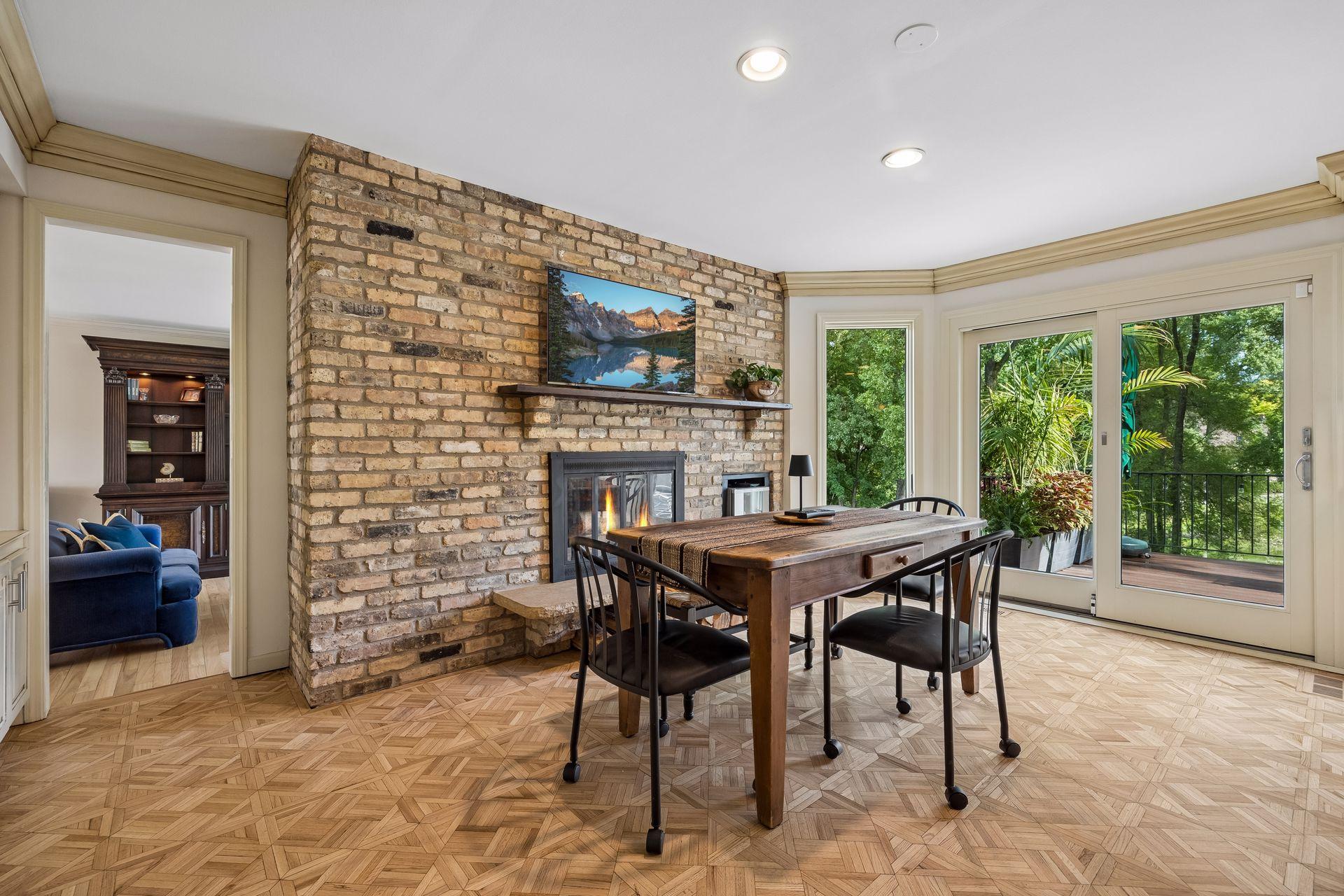 kitchen sliding door onto deck area and step down to great room/living room