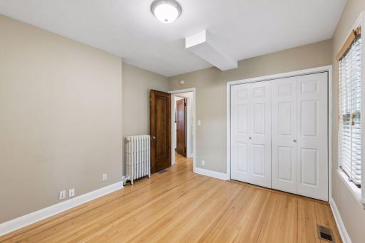 Another view of main floor front bedroom with nice size closet.