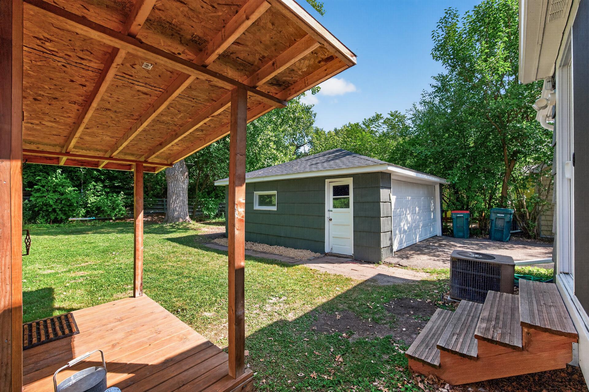 Sauna and backyard