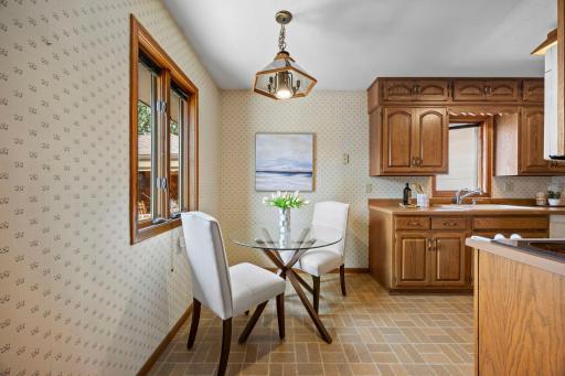 Nearby breakfast nook for everyday meals.