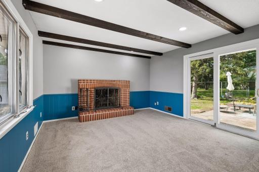 Large sliding door with access to back patio.