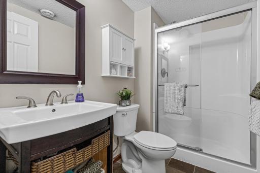 The lower level 3/4 bathroom