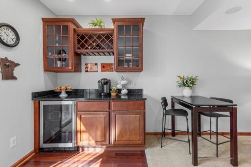 Bar area with beverage refrigerator
