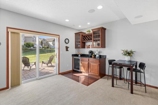 Bar area with beverage refrigerator