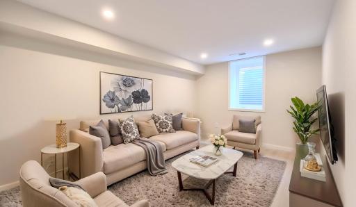 Lower Family Room - Virtually Staged