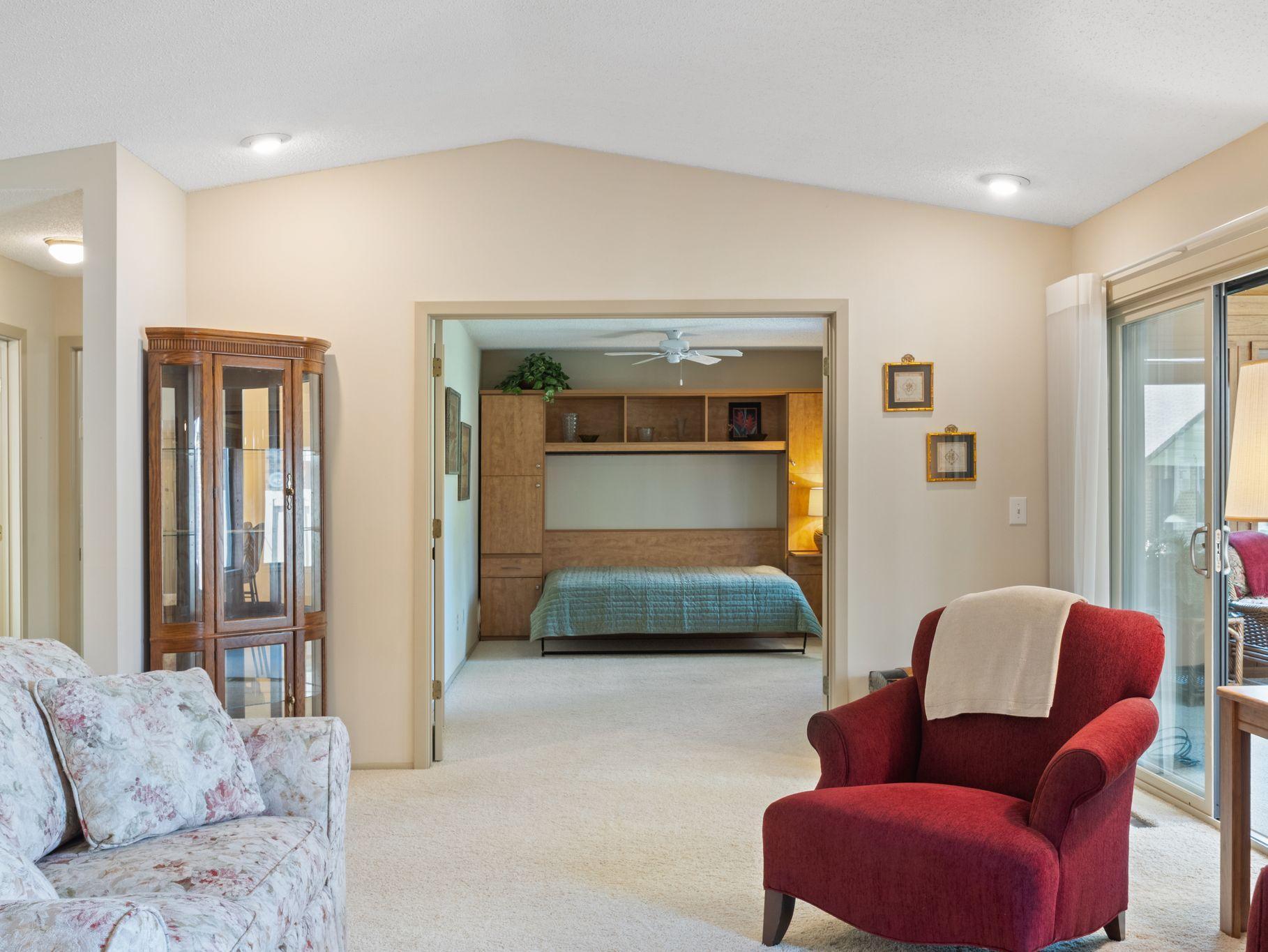 View from the living room into the second bedroom.