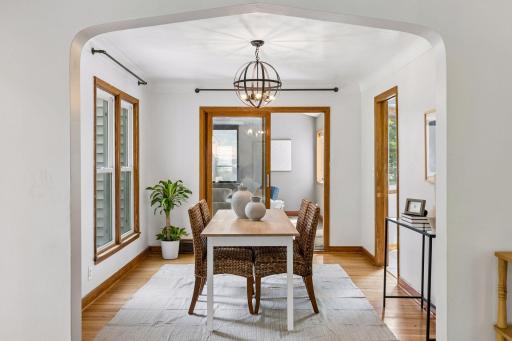 Dining room towards the main floor family room. Light and bright!