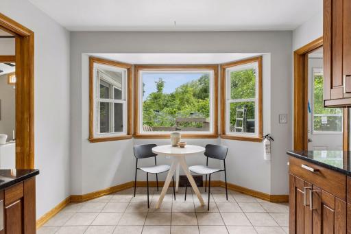 South facing eat in Kitchen overlooking the deck.
