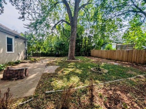 Patio and firepit.