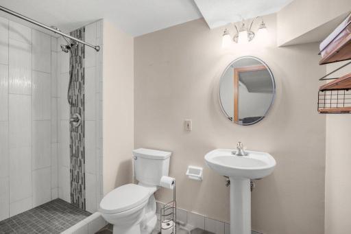 Basement bath with walk in shower!