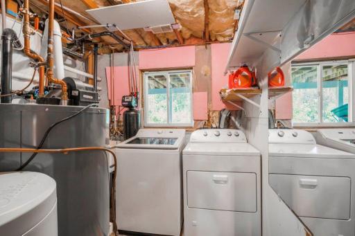 Washer and dryer in mechanical room