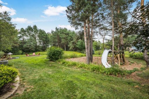 Awesome garden and/or play space in the shade of the trees!