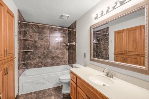 Main floor full bath with jetted tub!