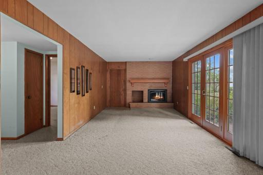 Cozy Brick Gas Fireplace Creates the Perfect Gathering Space