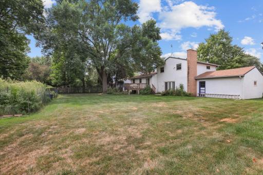 A Spacious Backyard Surrounded by Mature Trees