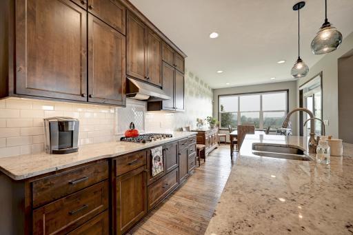 Under cabinet lighting, gas stove & double oven