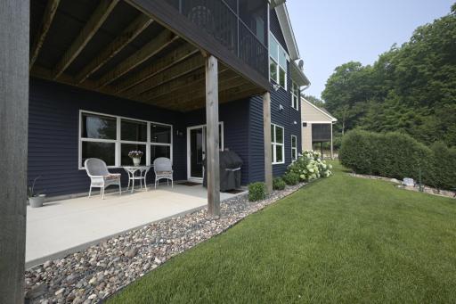 Patio off the family room leads to a private backyard