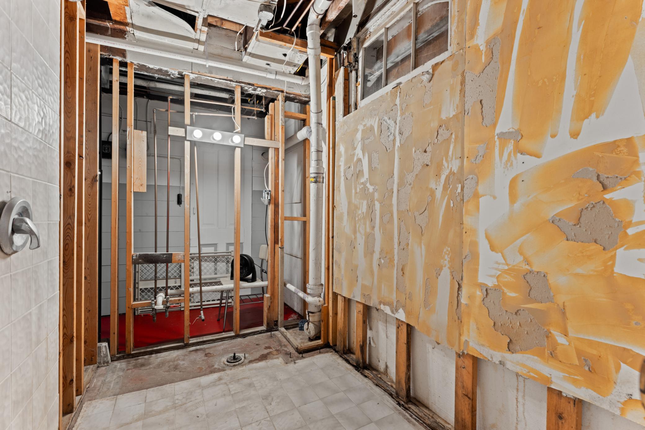 Roughed in bathroom